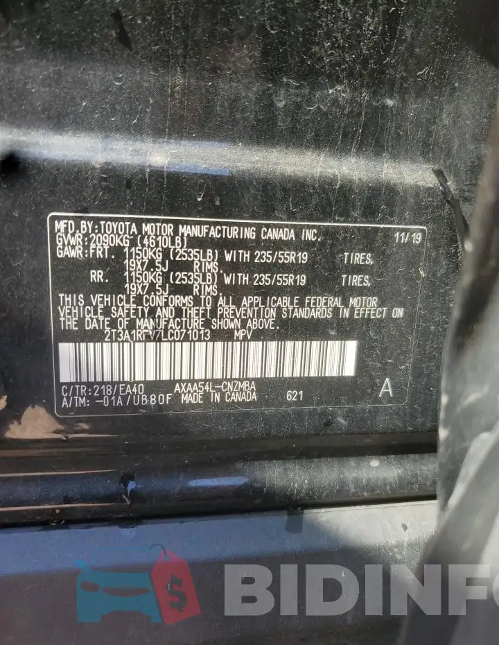2T3A1RFV7LC071013 Photo# 12