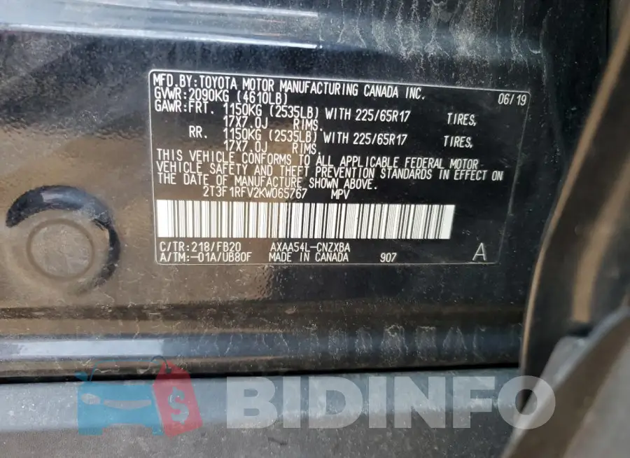 2T3F1RFV2KW065767 Photo# 12