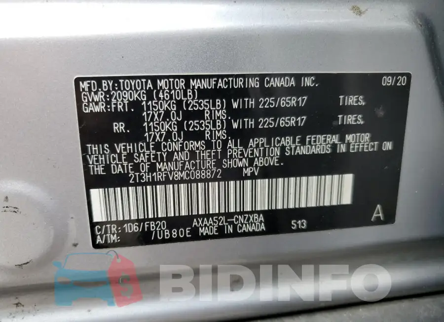 2T3H1RFV8MC088872 Photo# 12