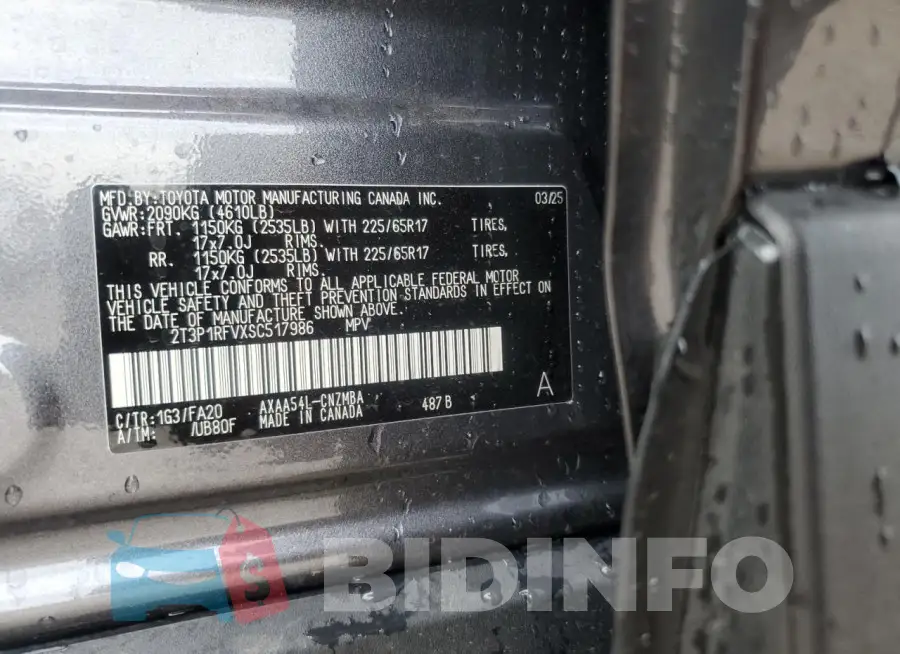 2T3P1RFVXSC517986 Photo# 12