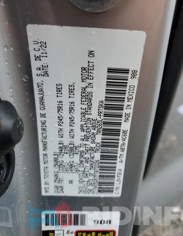 3TYAX5GN7PT072226 Photo# 13