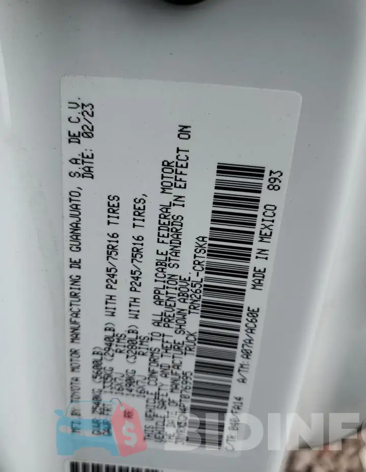3TYRX5GN4PT076995 Photo# 12