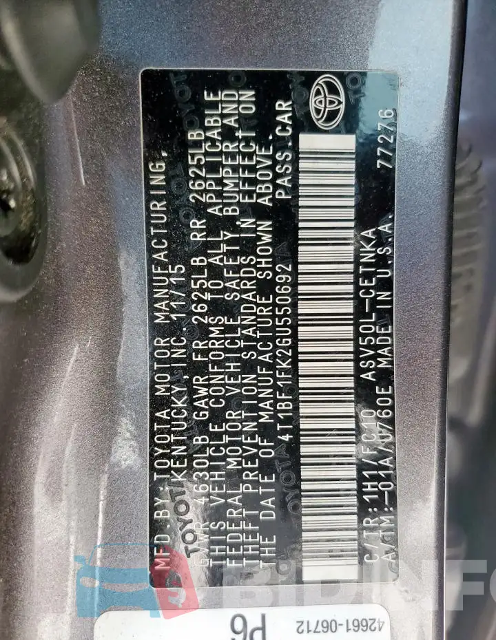 4T1BF1FK2GU550692 Photo# 12