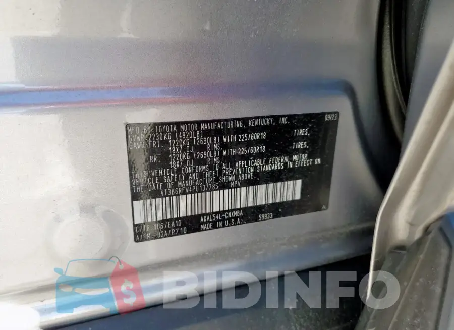 4T3B6RFV4PU137785 Photo# 12