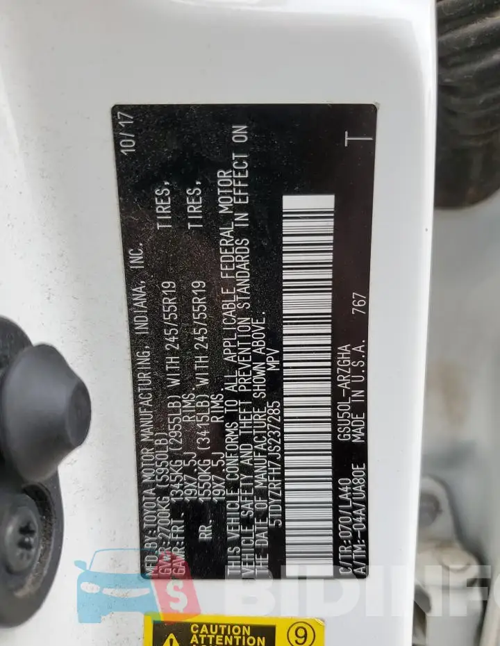 5TDYZRFH7JS237285 Photo# 13
