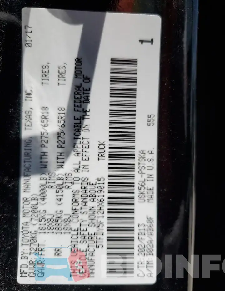 5TFDY5F12HX619015 Photo# 13