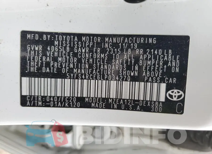 5YFS4RCE6LP034270 Photo# 13
