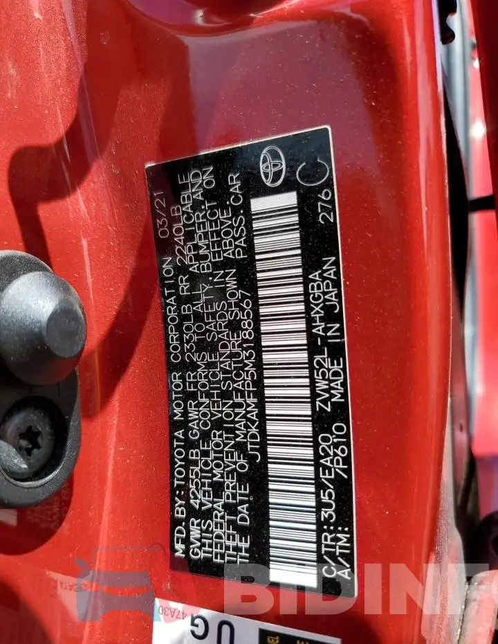 JTDKAMFP5M3188567 Photo# 12