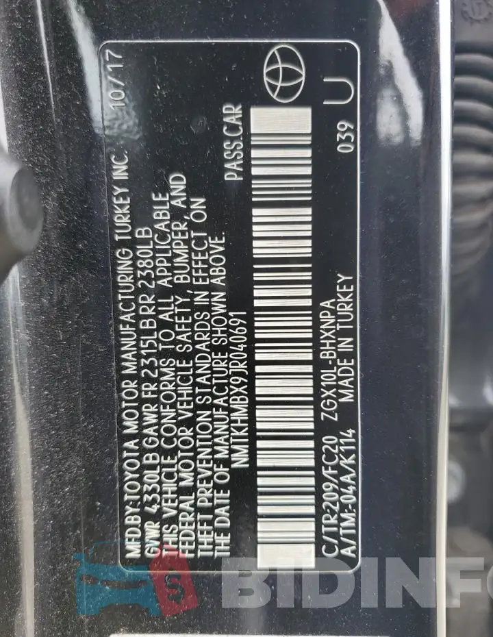 NMTKHMBX9JR040691 Photo# 12