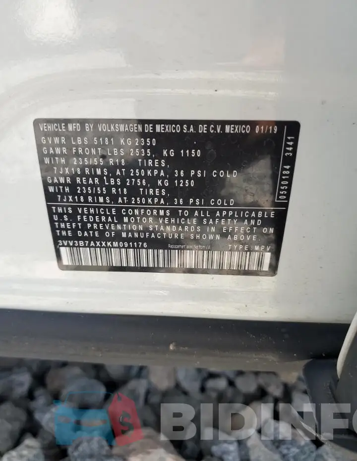3VV3B7AXXKM091176 Photo# 13
