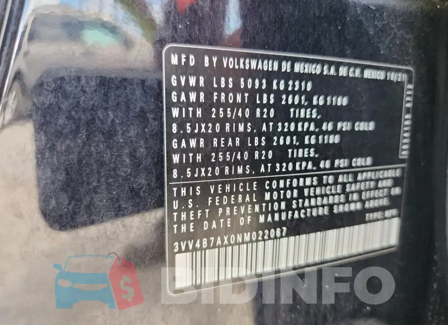 3VV4B7AX0NM022067 Photo# 13