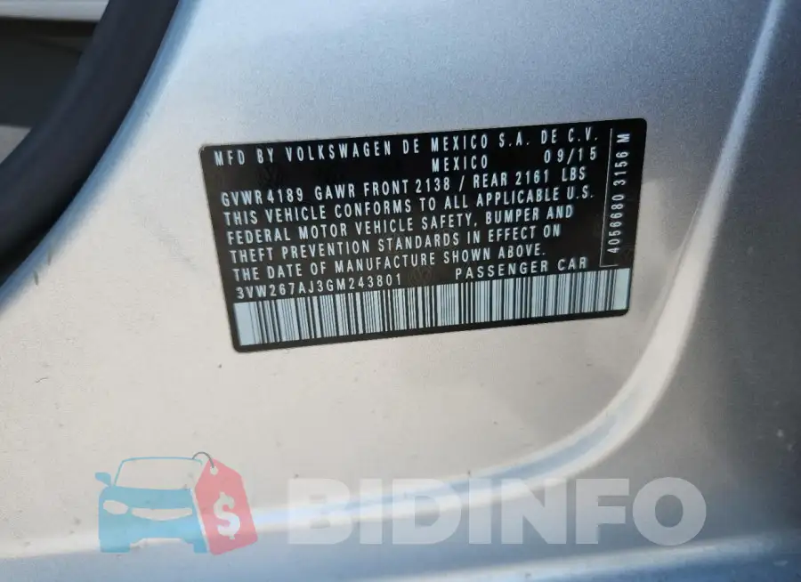 3VW267AJ3GM243801 Photo# 13