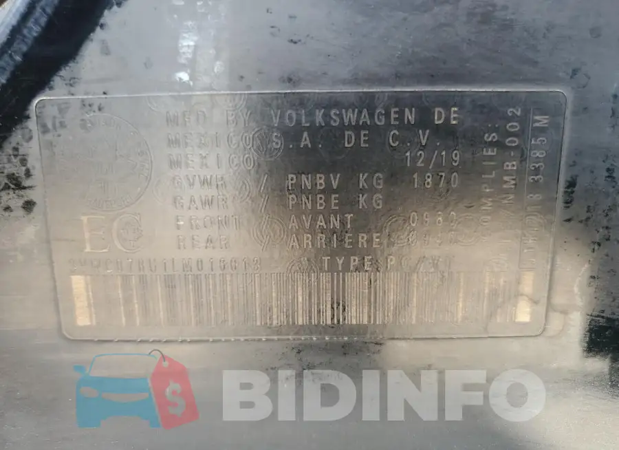 3VWCB7BU1LM016013 Photo# 12