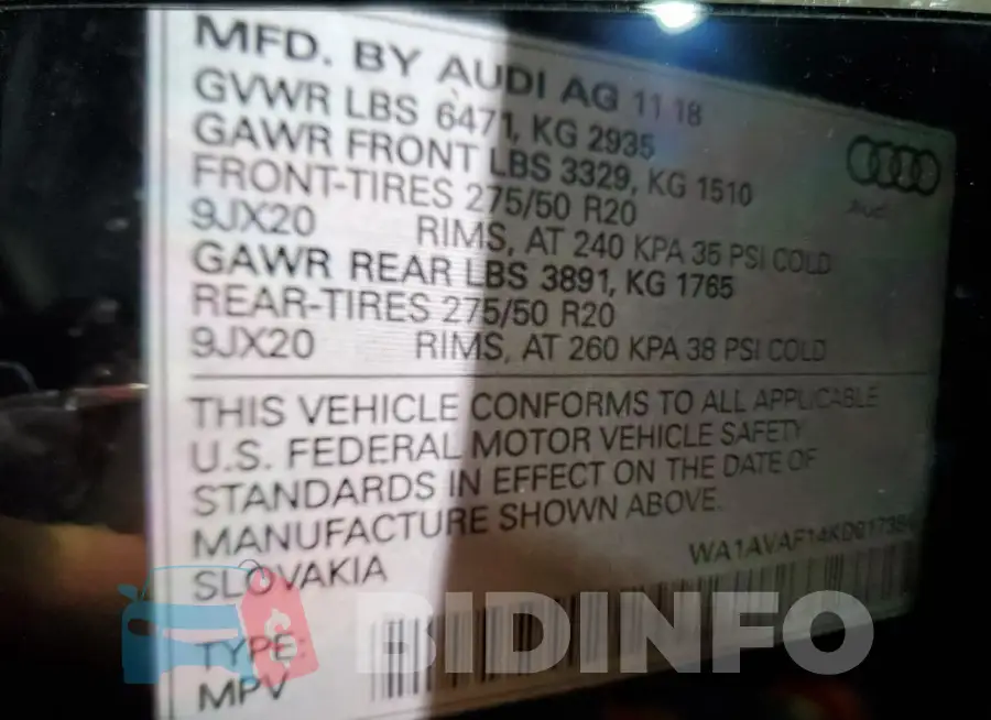 WA1AVAF14KD017384 Photo# 14