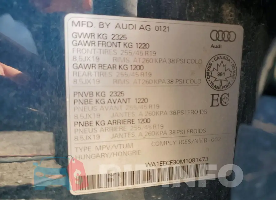 WA1EECF30M1081473 Photo# 13