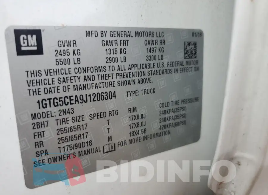 1GTG5CEA9J1206304 Photo# 12