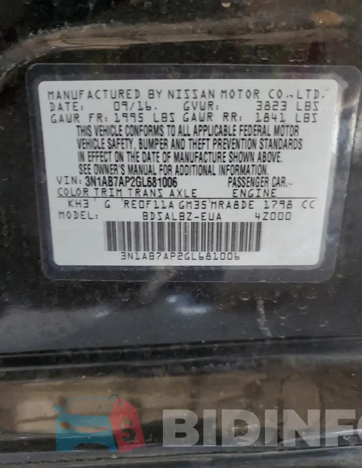 3N1AB7AP2GL681006 Photo# 12