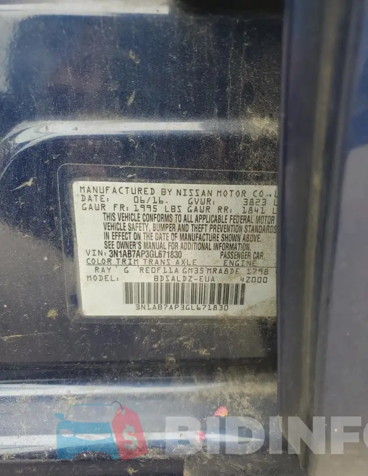 3N1AB7AP3GL671830 Photo# 12
