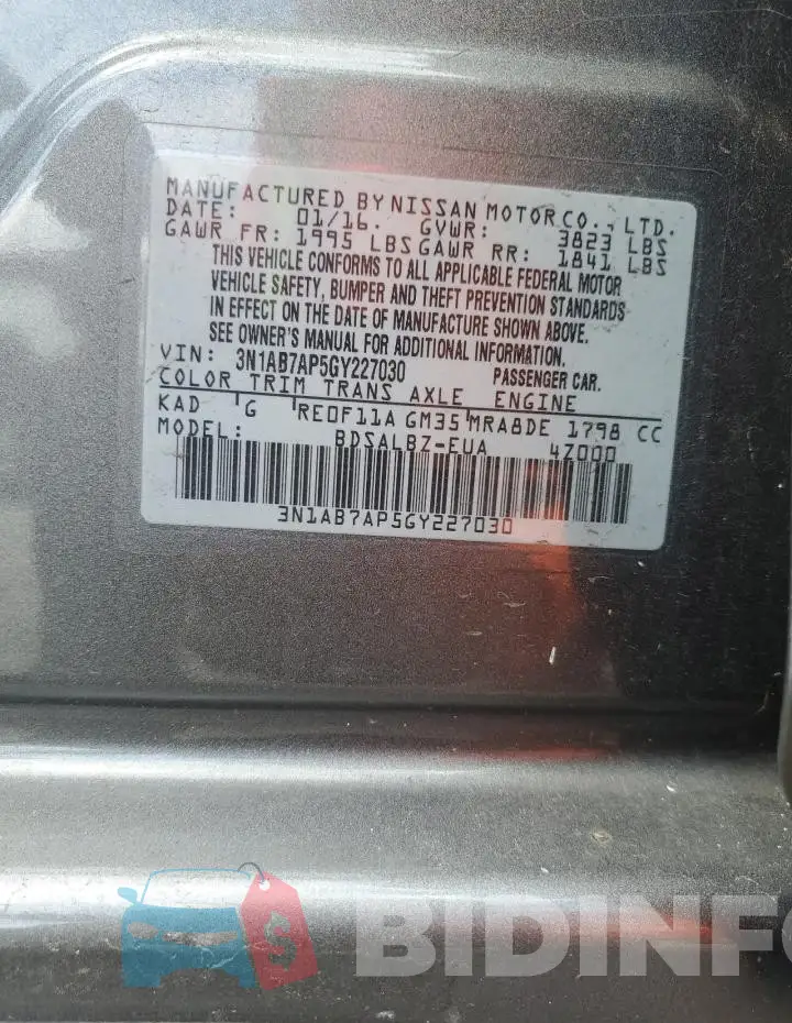 3N1AB7AP5GY227030 Photo# 12