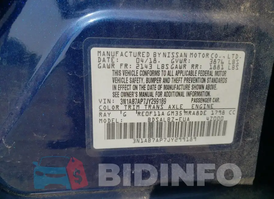 3N1AB7AP7JY299189 Photo# 12
