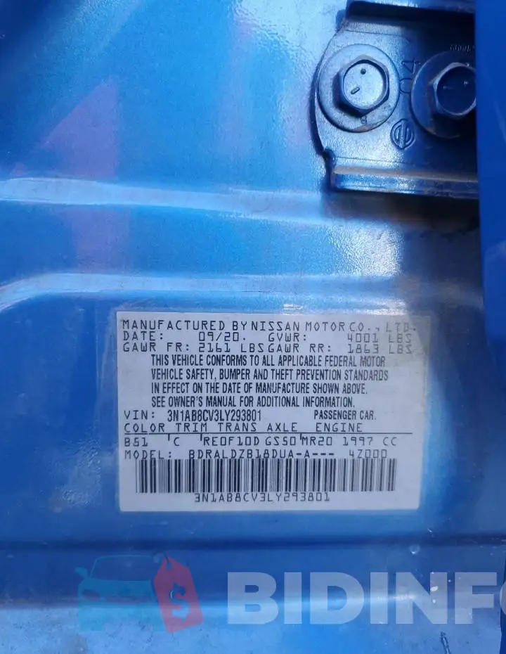 3N1AB8CV3LY293801 Photo# 13