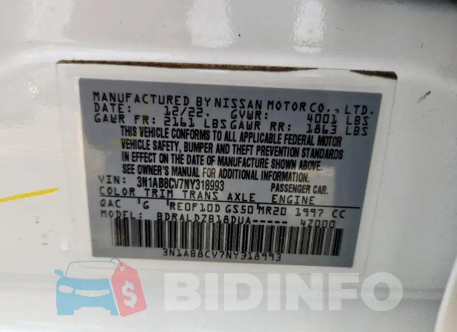 3N1AB8CV7NY318993 Photo# 13
