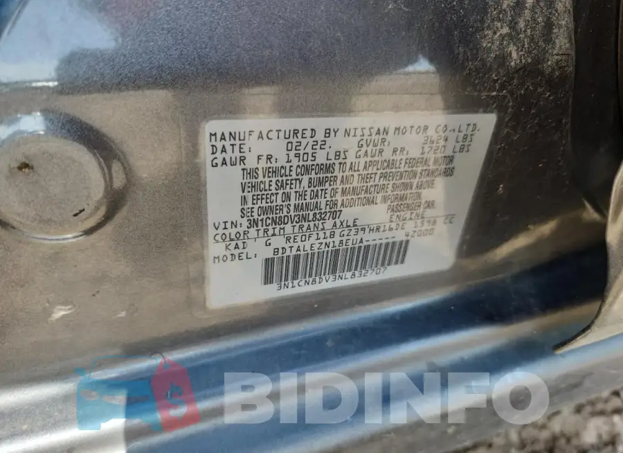 3N1CN8DV3NL832707 Photo# 12