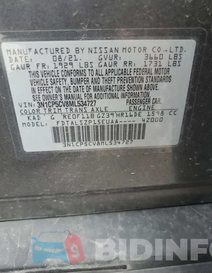 3N1CP5CV8ML534727 Photo# 13