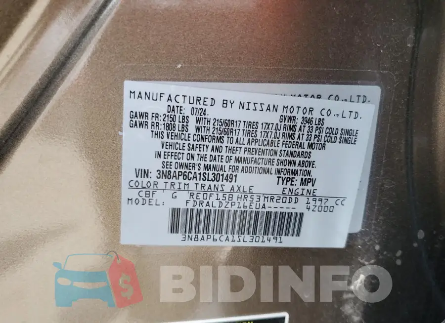 3N8AP6CA1SL301491 Photo# 12