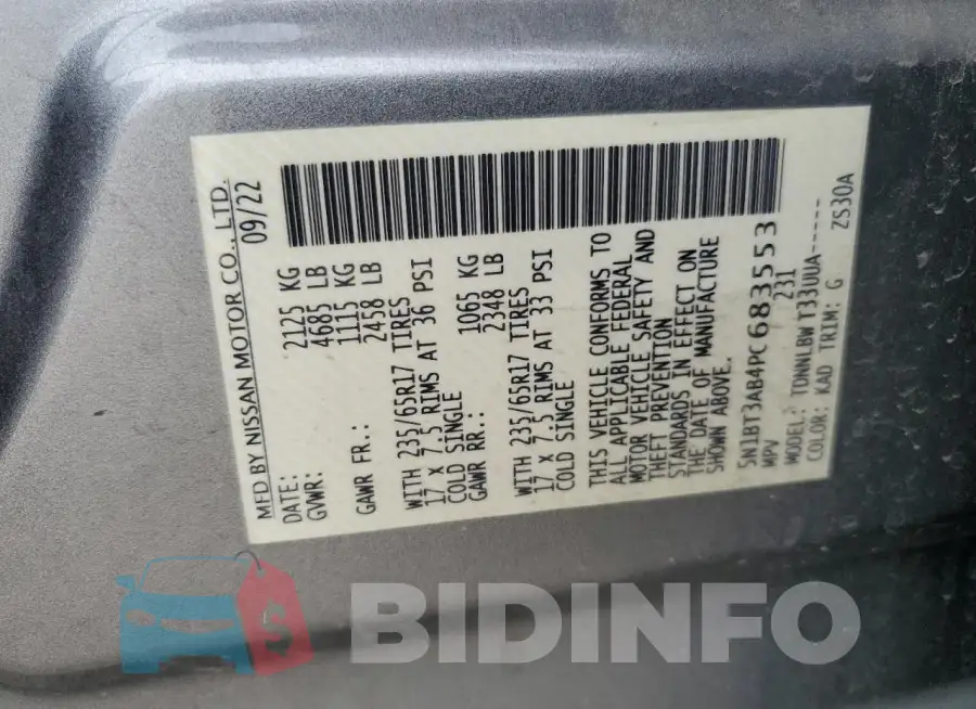 5N1BT3AB4PC683553 Photo# 12