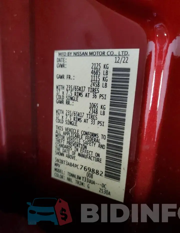 5N1BT3AB4PC769882 Photo# 13
