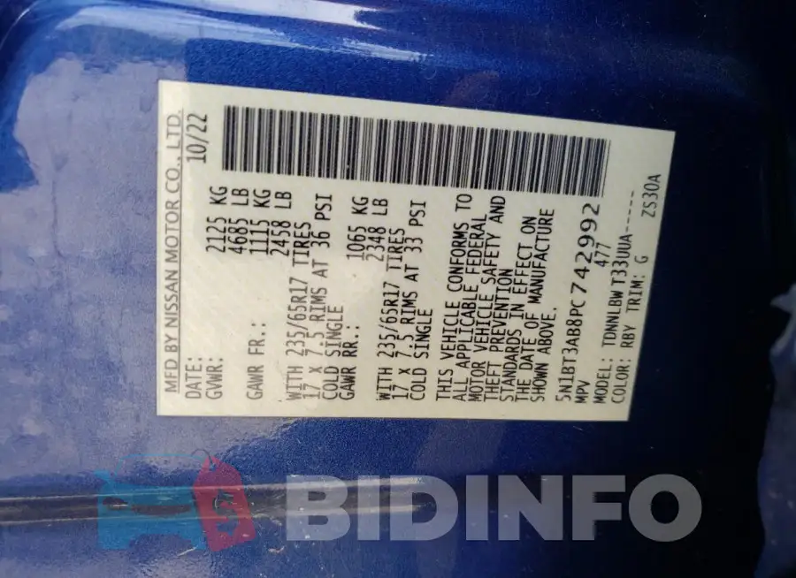 5N1BT3AB8PC742992 Photo# 13