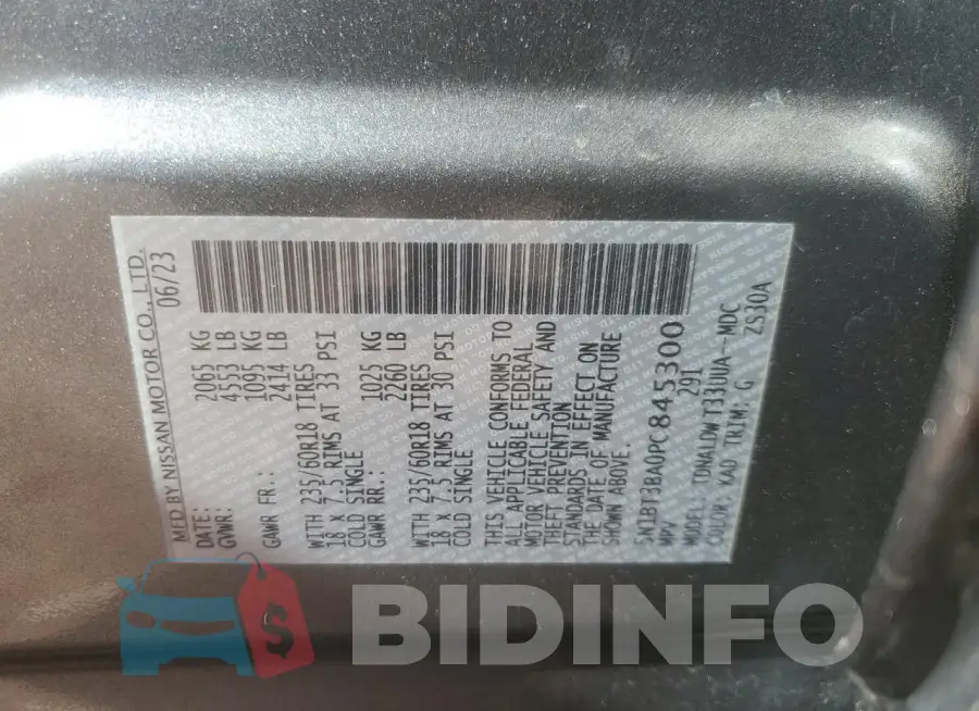 5N1BT3BA0PC845300 Photo# 14