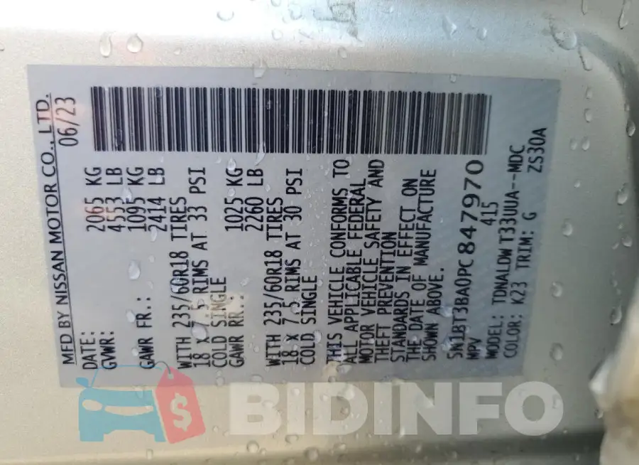5N1BT3BA0PC847970 Photo# 13