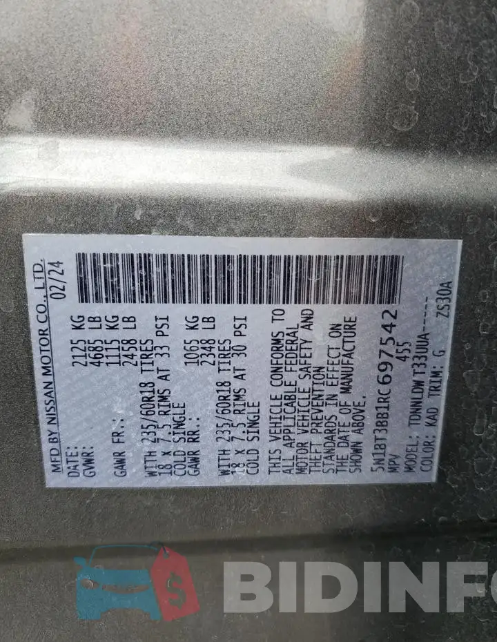 5N1BT3BB1RC697542 Photo# 14