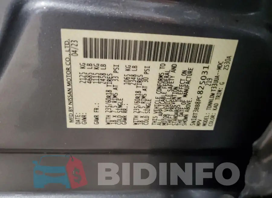 5N1BT3BB8PC825031 Photo# 14