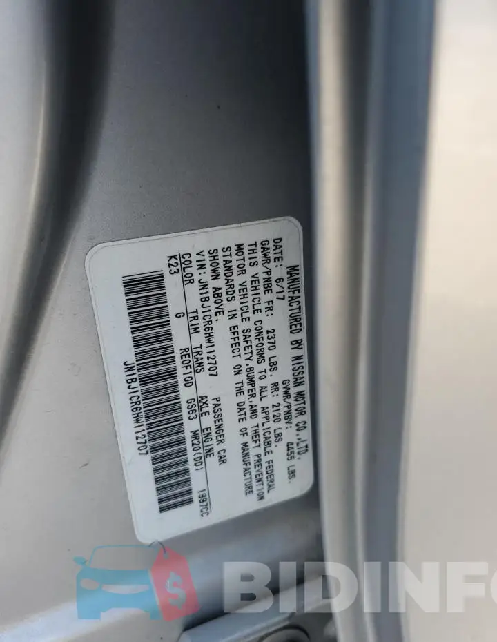 JN1BJ1CR6HW112707 Photo# 13