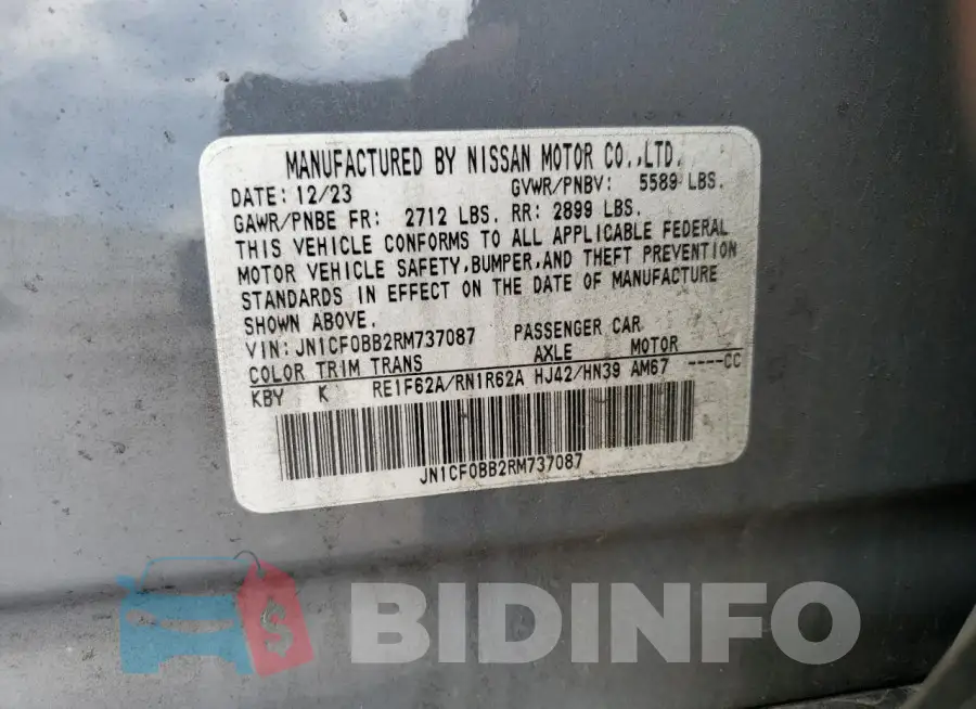 JN1CF0BB2RM737087 Photo# 12