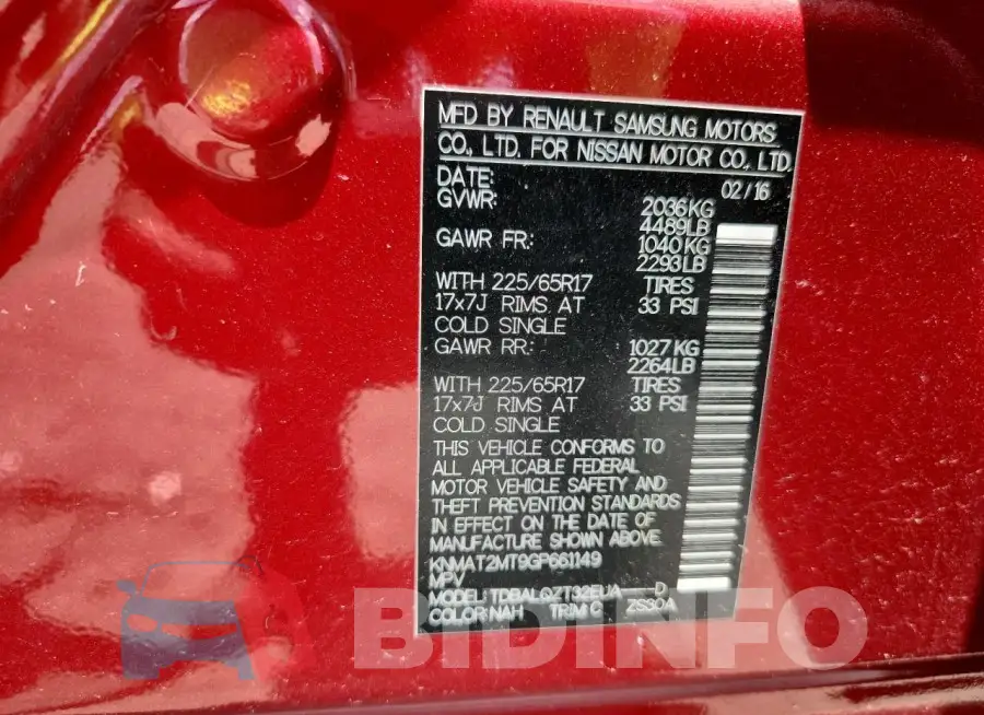KNMAT2MT9GP661149 Photo# 14