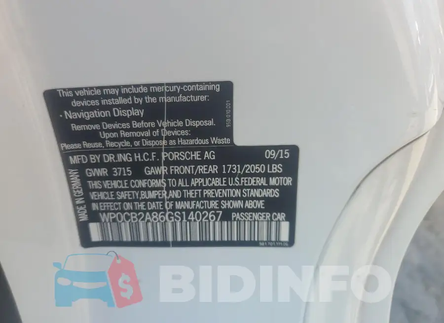 WP0CB2A86GS140267 Photo# 12