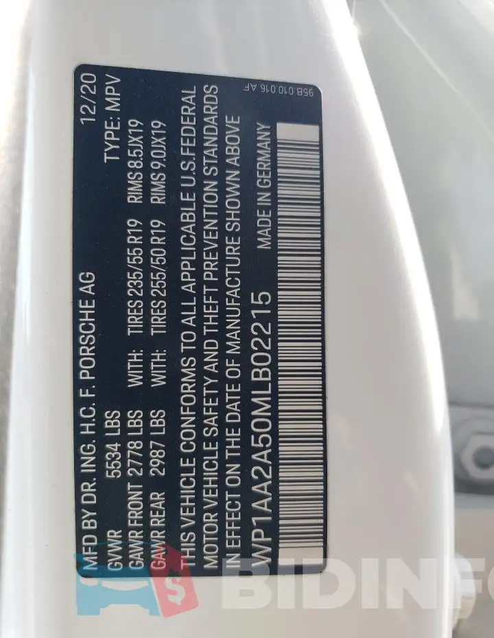 WP1AA2A50MLB02215 Photo# 13