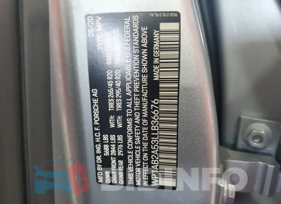 WP1AB2A53LLB36676 Photo# 13