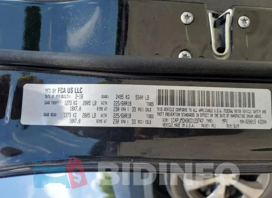 1C4PJMDN3KD123747 Photo# 13