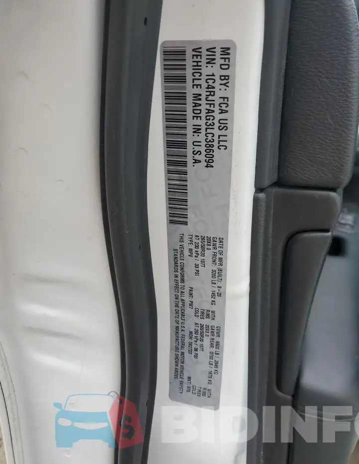 1C4RJFAG3LC386094 Photo# 12
