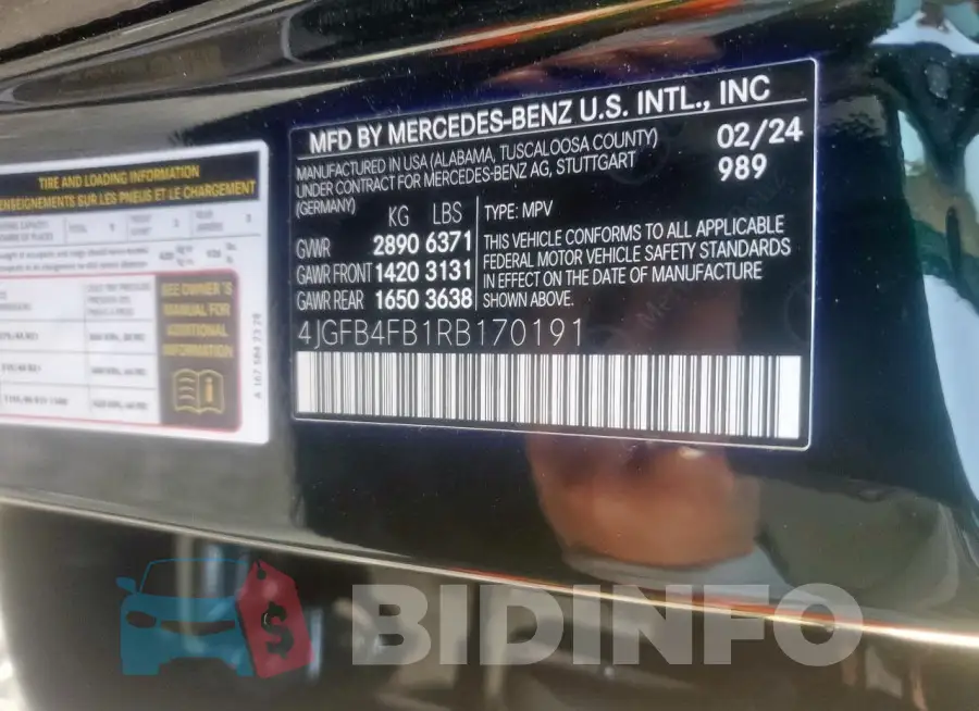 4JGFB4FB1RB170191 Photo# 12