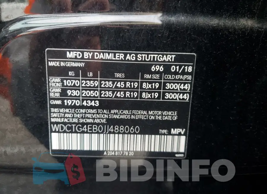 WDCTG4EB0JJ488060 Photo# 13