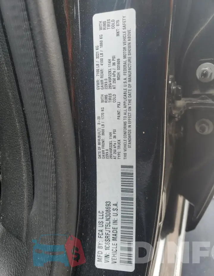 1C6SRFJT5LN308693 Photo# 12