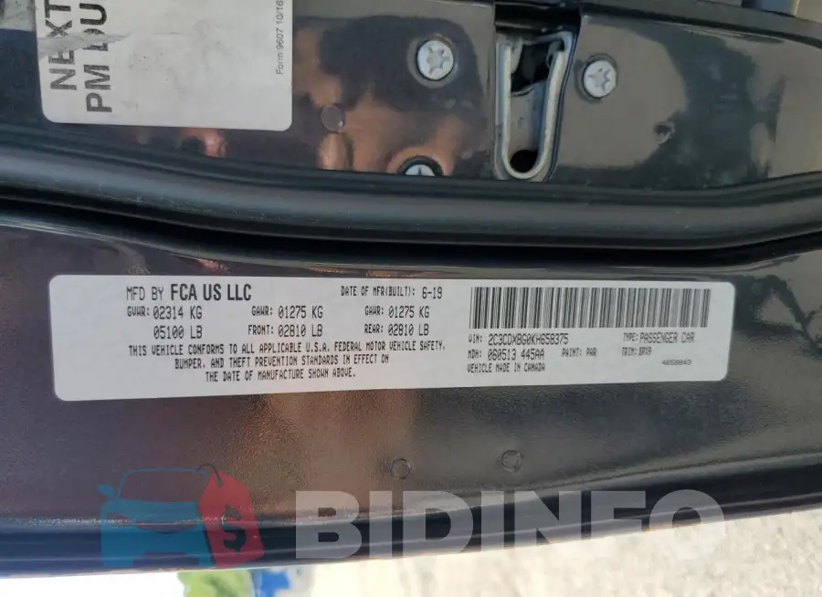 2C3CDXBG0KH658375 Photo# 12