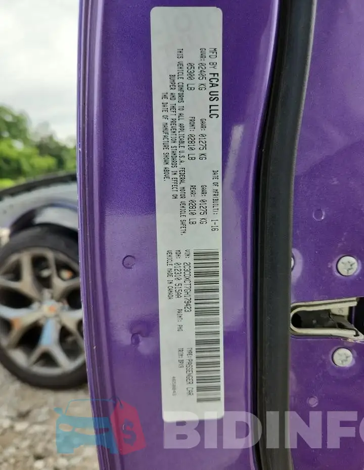 2C3CDXCT7GH179423 Photo# 12