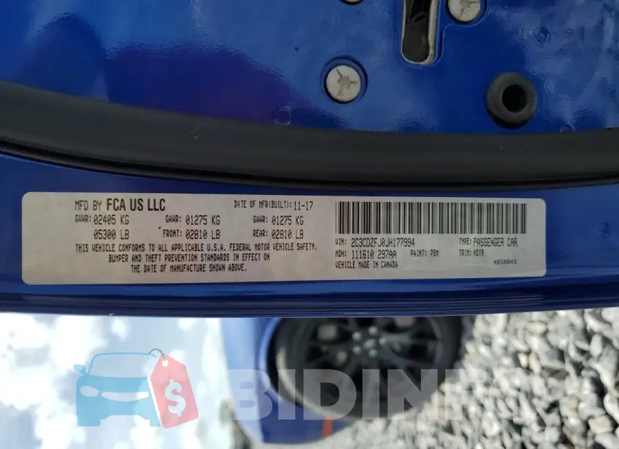 2C3CDZFJ0JH177994 Photo# 12